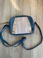 Blauw (goud en wit) leren schoudertasje, Ophalen of Verzenden, Zo goed als nieuw, Blauw, Schoudertasje
