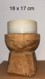 Houten Kandelaar, Huis en Inrichting, Woonaccessoires | Kandelaars en Kaarsen, Gebruikt, Bruin, Ophalen of Verzenden, Hout