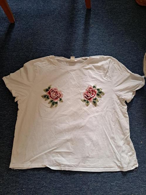 wit H&M t.shirt maat XL, Kleding | Dames, Grote Maten, Zo goed als nieuw, Shirt of Top, Wit, Ophalen of Verzenden
