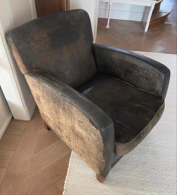 GRATIS AFHALEN Leren fauteuil zie foto’s voor maten beschikbaar voor biedingen