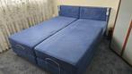 Boxspring 2 x 90 x 200, Huis en Inrichting, Ophalen, Gebruikt, 90 cm, Blauw