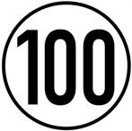 Tempo 100 km vinyl sticker voor uw veiligheid, Ophalen of Verzenden
