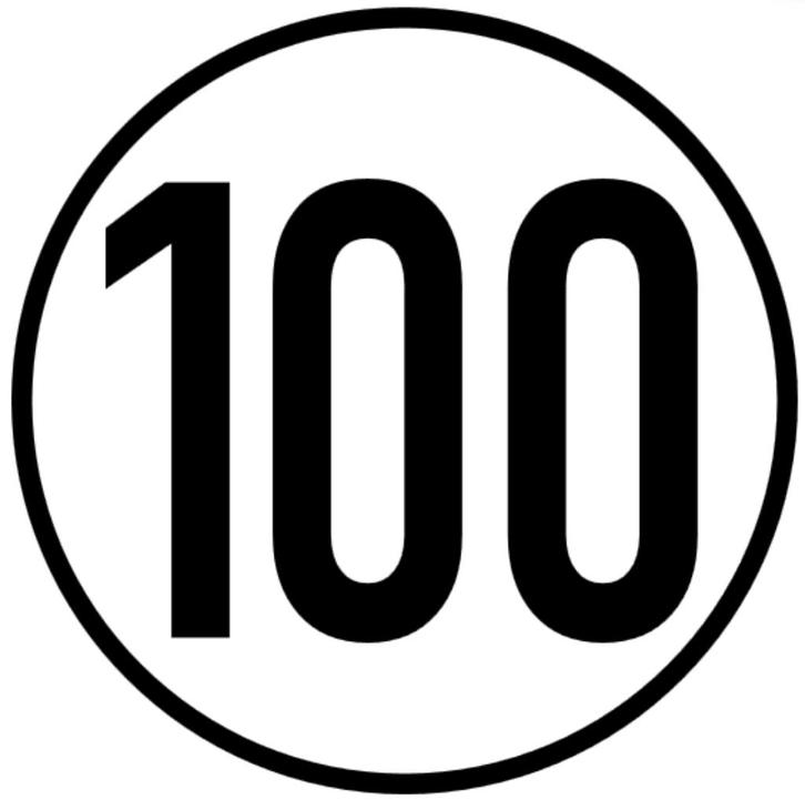 Tempo 100 km vinyl sticker voor uw veiligheid, Auto diversen, Autostickers, Ophalen of Verzenden