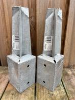 Paalhouders / Paalpunten verzinkt 91 x 91 mm – 2 stuks, Ophalen of Verzenden, Zo goed als nieuw, Minder dan 180 cm, Palen