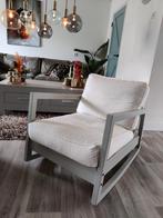 Ikea Lilberg Schommelstoel grijs-groen met witte kussens, Huis en Inrichting, Ophalen, Hout, Zo goed als nieuw, 50 tot 75 cm