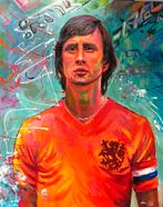 Alex L- Johan Cruijff- Handgeschilderd (100%)- Origineel, Antiek en Kunst, Ophalen of Verzenden