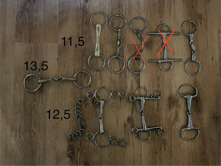 Verschillende bitten te koop 11,5/12,5/13,5, Dieren en Toebehoren, Paarden en Pony's | Hoofdstellen en Tuigage, Gebruikt, Overige soorten
