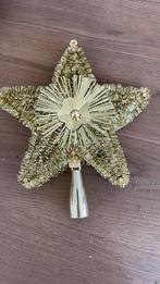 Mooie gouden plastic piek voor Kerstboom, Diversen, Kerst, Ophalen of Verzenden, Zo goed als nieuw