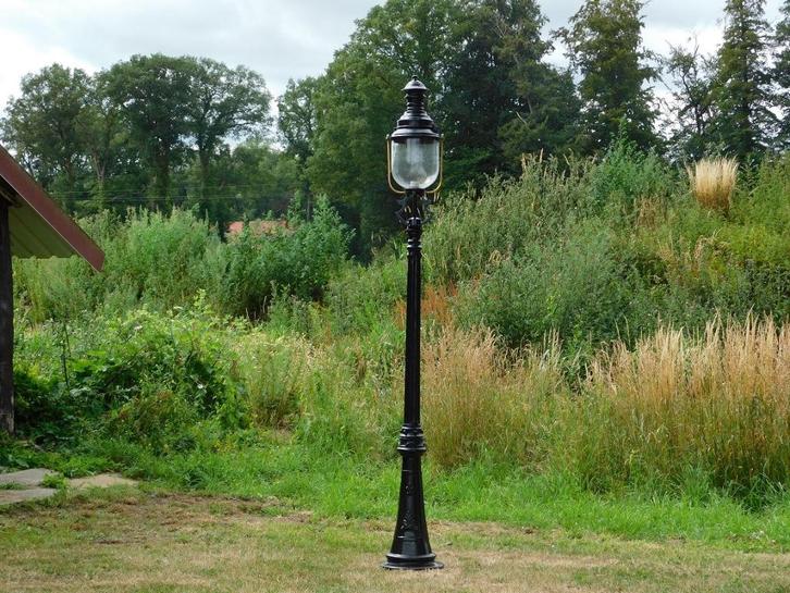 Tuinlantaarn Marseille - zwart - alu - 255cm, Antiek en Kunst, Antiek | Lampen, Ophalen of Verzenden