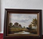 Schilderij klassiek Hollands landschap schilder J. Kievit, Antiek en Kunst, Kunst | Schilderijen | Klassiek, Ophalen of Verzenden