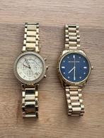 Horloge Michael Kors goud en blauwe wijzerplaat. Origineel!, Ophalen of Verzenden, Goud, Overige merken