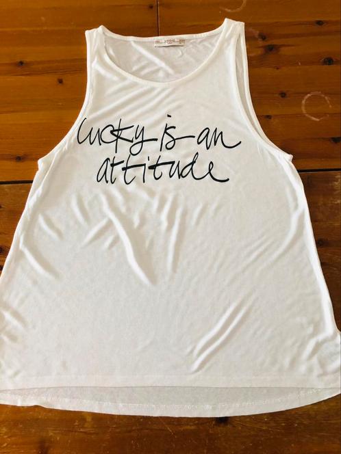 Leuk wit hemdje van Supertrash met zwarte tekst, Kinderen en Baby's, Kinderkleding | Maat 164, Zo goed als nieuw, Meisje, Shirt of Longsleeve