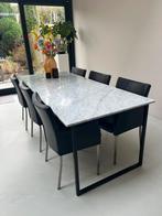 Moderne marmeren eettafel voor 6 personen, Ophalen, 200 cm of meer, 50 tot 100 cm, Zo goed als nieuw