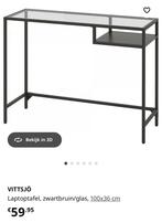 IKEA bureautje met glas, Huis en Inrichting, Bureaus, Ophalen, Zo goed als nieuw