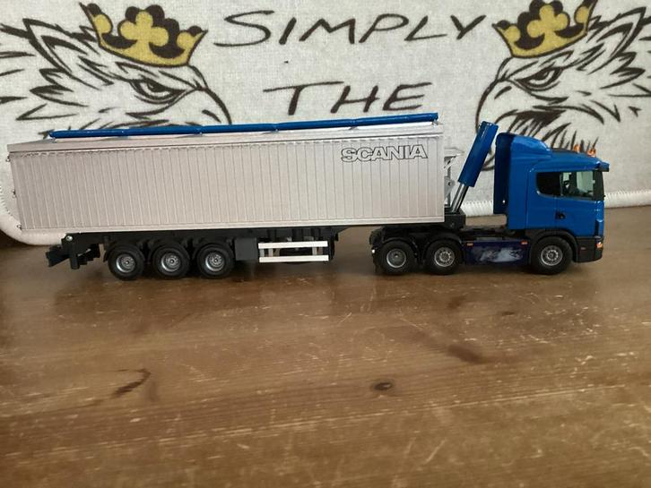 Scania Tekno Trekker Oplegger 1:50 Verbouwd, Hobby en Vrije tijd, Modelauto's | 1:50, Gebruikt, Overige merken, Ophalen of Verzenden