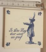 Klein Delfts blauw tegeltje.In Den Haag daar woont een graaf, Ophalen of Verzenden