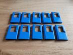 Partij N808=10x Lego trein deuren blauw zonder glas