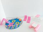 Barbie zwembad + accessoires, Kinderen en Baby's, Ophalen of Verzenden, Gebruikt, Barbie