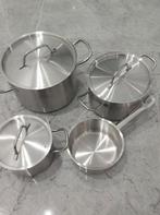 Pannenset Niew in doos, Huis en Inrichting, Keuken | Potten en Pannen, Ophalen, Zo goed als nieuw, Rvs, Pannenset
