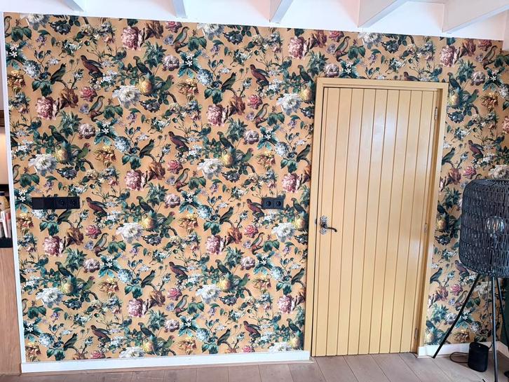 Eijffinger behang okergeel, Huis en Inrichting, Stoffering | Behang, minder dan 10 m², Ophalen of Verzenden