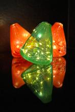 Prachtige DutZ Kerst rood / groen tuimelvaasjes 3 delige set, Nieuw, Ophalen of Verzenden, Glas, Minder dan 50 cm