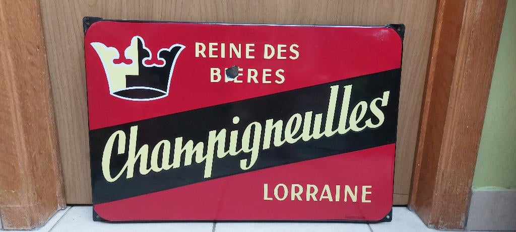 Emaillebord bière des Reines Champigneulles (EAS), Ophalen of Verzenden, Nieuw, Reclamebord, Plaat of Schild, Overige merken