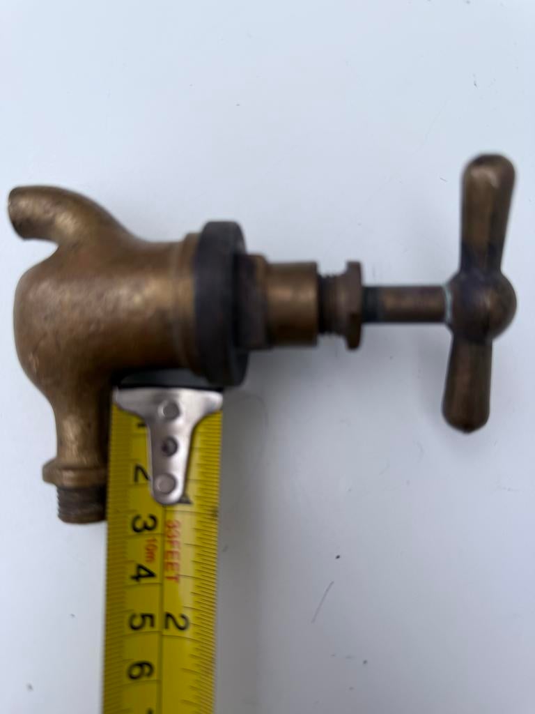 Antieke Kraan Messing - Wand Uitloop 5,5cm🚰, Antiek en Kunst, Ophalen