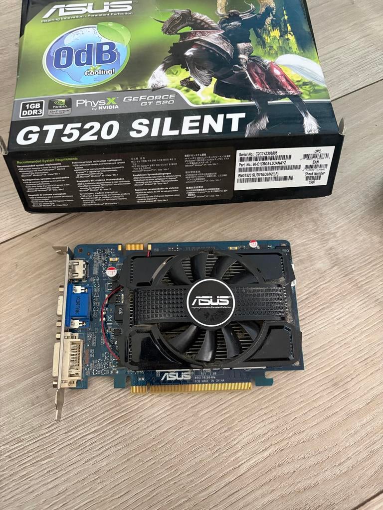 ASUS GT520 SILENT 1GB DDR3 Grafische Kaart, Gebruikt, GDDR3, Ophalen of Verzenden, PCI-Express 1