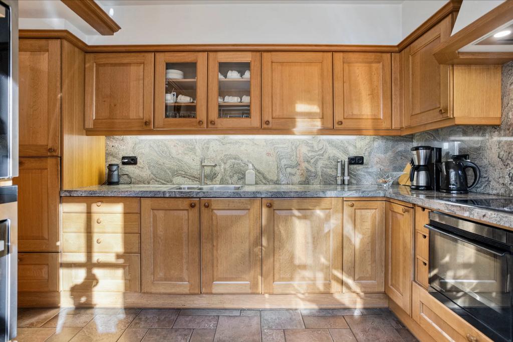 Granieten keukenblad met achterwand, Huis en Inrichting, Keuken | Keukenelementen, Ophalen, Gebruikt