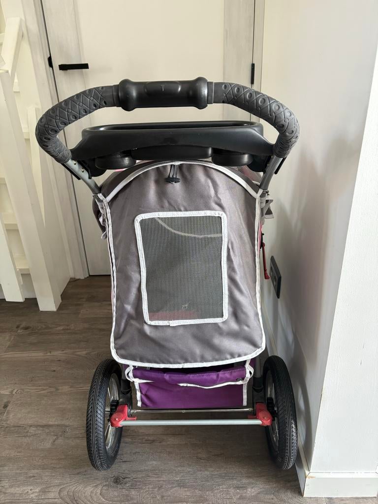 Hondenbuggy Innopet Comfort Air roze met grijs en paars, Dieren en Toebehoren, Ophalen, Zo goed als nieuw
