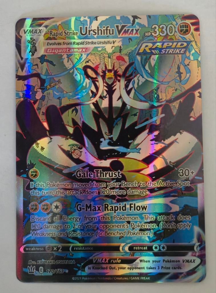 Rapid Strike Urshifu VMAX Pokémon kaart - Uitstekende staat, Ophalen of Verzenden, Zo goed als nieuw, Losse kaart, Foil