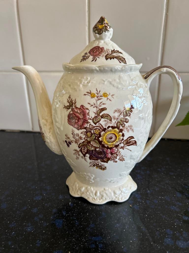Vintage Mason's Frierswood Koffiepot - Ironstone Engeland, Antiek en Kunst, Antiek | Porselein, Ophalen of Verzenden