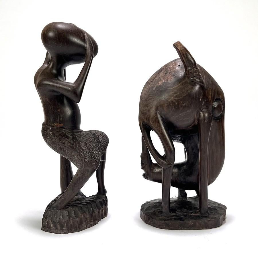 1360. Makonde beelden, Tanzania – Afrika, 20e eeuw, Ophalen of Verzenden