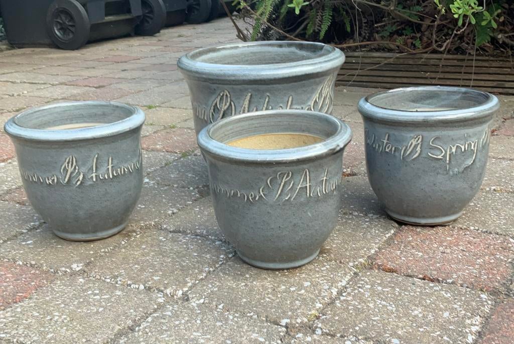 Set keramieken bloempotten, Ophalen, Steen, Minder dan 30 cm, Rond