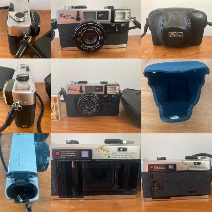 Vintage Flash Fujica compactcamera met etui & halskoord Fuji, Audio, Tv en Foto, Fotocamera's Analoog, Gebruikt, Compact, Fuji