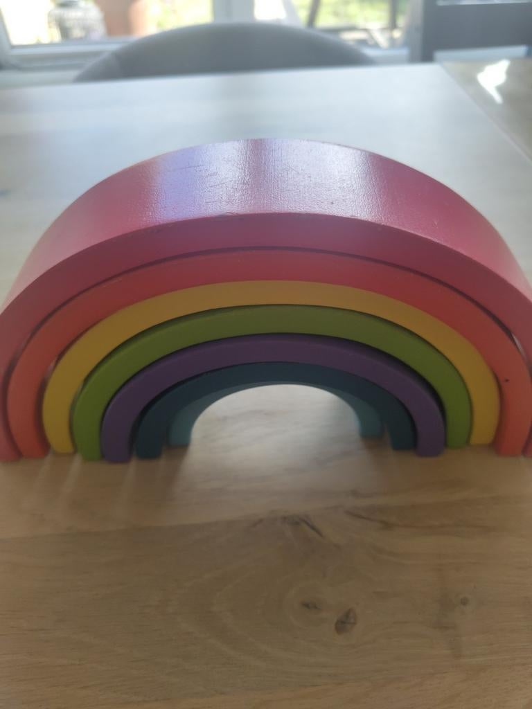 Houten Montessori stapelregenboog, Ophalen
