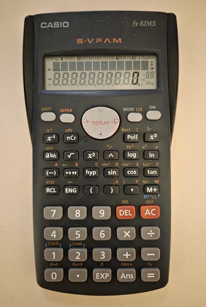 Casio rekenmachine 5-vpam fx 82 ms, Ophalen of Verzenden, Grafische rekenmachine, Gebruikt