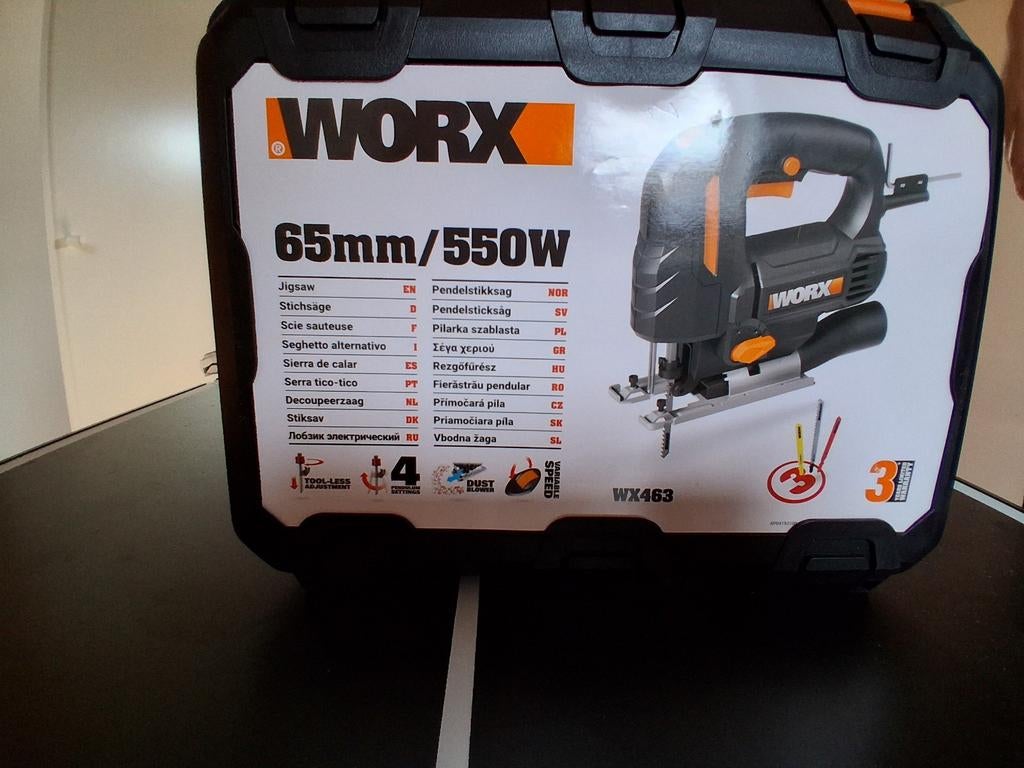 Worx Decoupeerzaag 550W - WX463 met Koffer, Ophalen of Verzenden, Minder dan 600 watt, Decoupeerzaag, 30 tot 70 mm