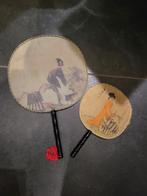 Vintage Chinese Zijden Peddelwaaiers - Oosters Decor (2 st.), Ophalen of Verzenden