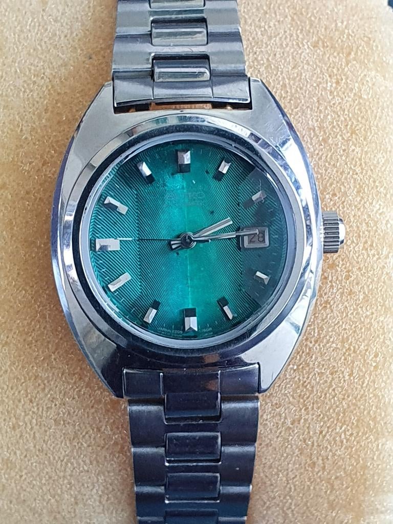 Seiko 2205-0610 automatic turquoise, Sieraden, Tassen en Uiterlijk, Horloges | Dames, Staal, Ophalen of Verzenden, Zo goed als nieuw