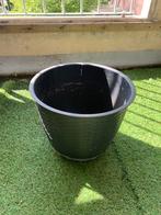 Zwarte kunststof bloempot, 11 liter, Ophalen, Kunststof, Rond, Binnen