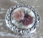 zilverkleurige bloemen sjaalclip, Ophalen of Verzenden, Gebruikt, Zilver, Zilver