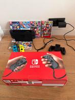 Nintendo Switch V2 2019 met 6 spellen en 4 controllers, Switch 2019 Upgrade, Met games, Ophalen of Verzenden, Zo goed als nieuw