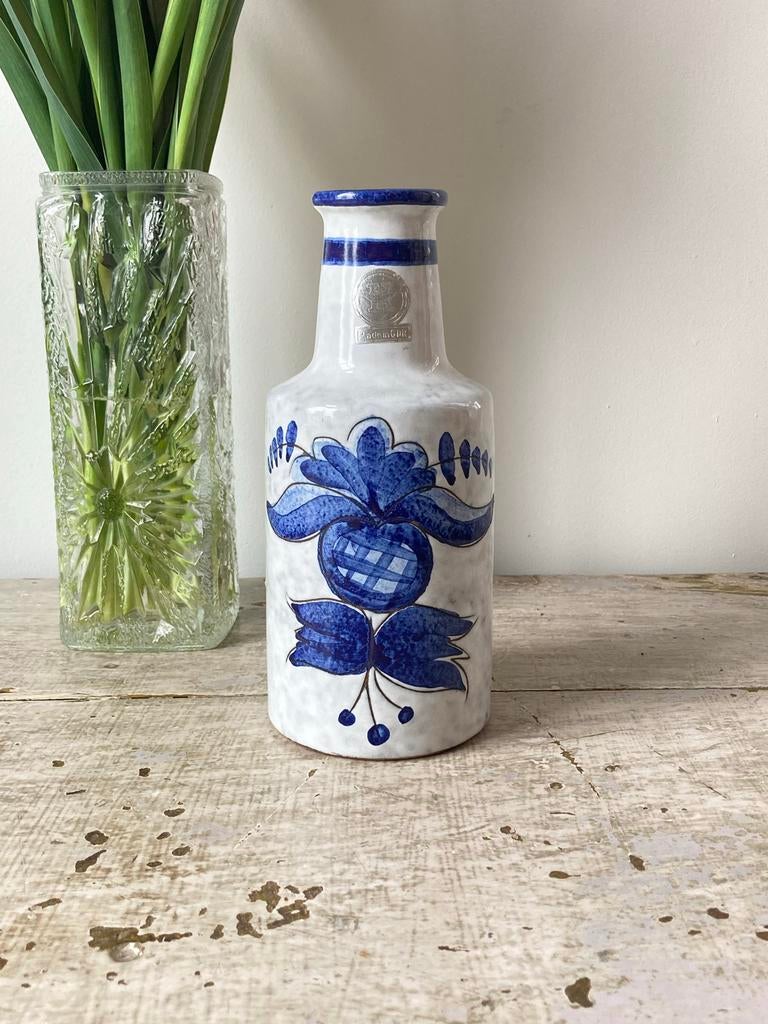 Vintage VEB Haldensleben, GDR, Fat Lava vaas,handbeschilderd, Ophalen of Verzenden, Zo goed als nieuw, Aardewerk of Porselein