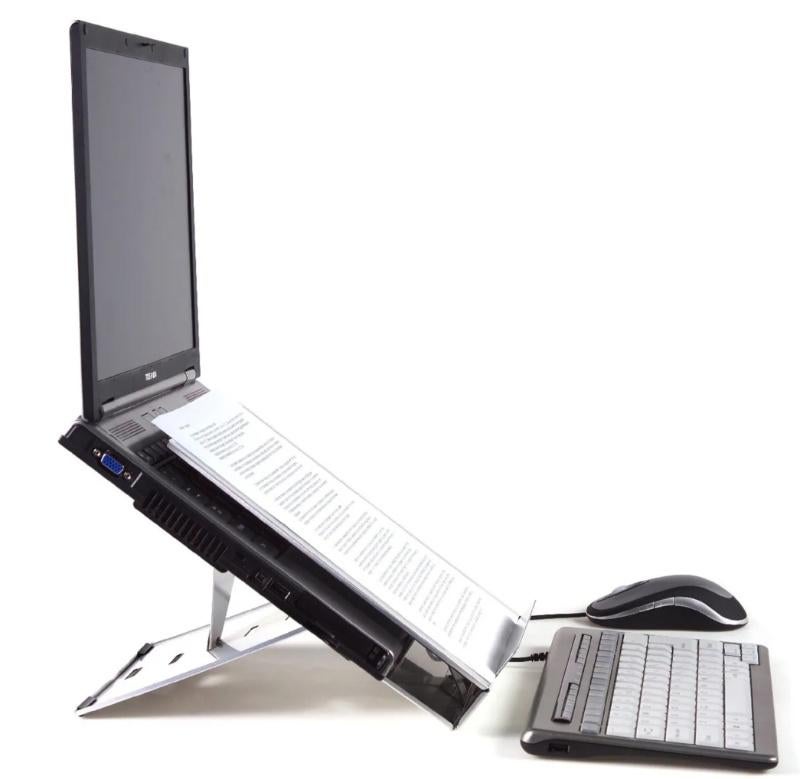 Ergonomische laptop standaard van Bakker Elkhuizen, in etui, Ophalen, Zo goed als nieuw, Bakker Enkhuizen