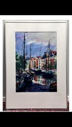 Originele Wouter Okel Aquarel - Hoge der A - Groningen -, Ophalen