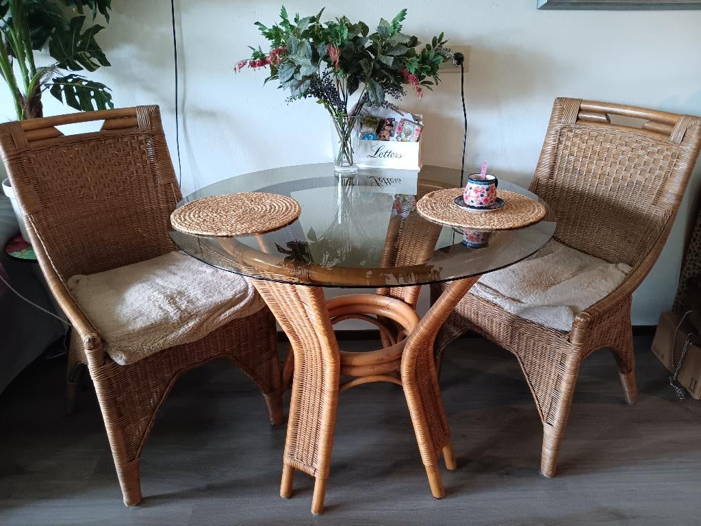 Eethoek, Huis en Inrichting, Tafels | Eettafels, Ophalen, Gebruikt, 100 tot 150 cm, Glas