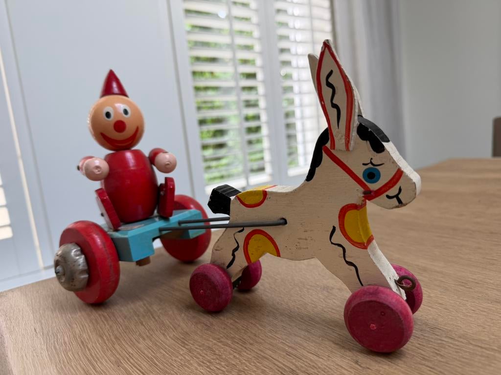 Vintage  speelgoed van hout Dessus Frankrijk, Antiek en Kunst, Ophalen of Verzenden