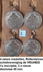 schietsport, set van 4 hele mooie zware medailles ( 1), Ophalen of Verzenden, Overige materialen, Nederland