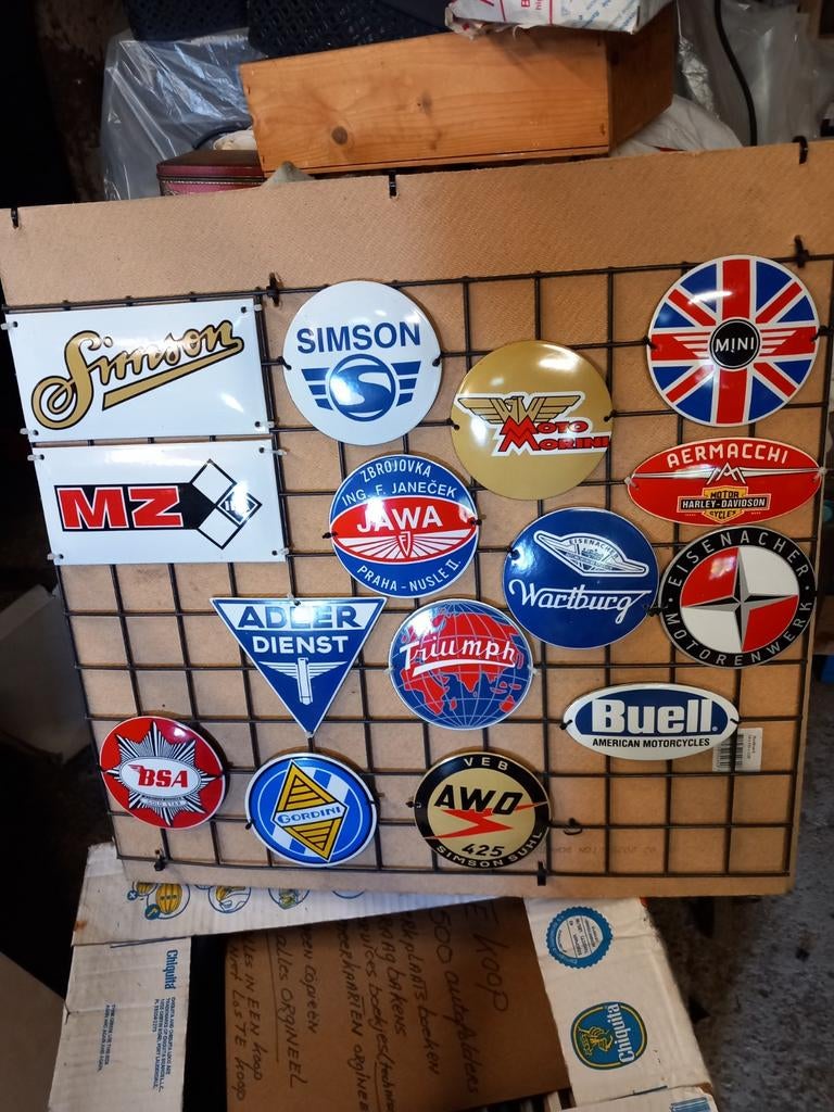 Super mooie emaile bordjes div merken div maten 12.oo p stuk, Ophalen of Verzenden, Zo goed als nieuw, Reclamebord